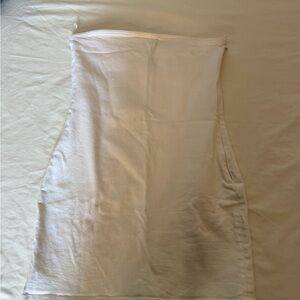 White Jean Strapless Dress